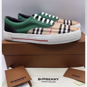 NIB BURBERRY MENS ARCHIVE CAL SUEDE COTTON VINTAGE CHECK Sneakers size uk6 eur40